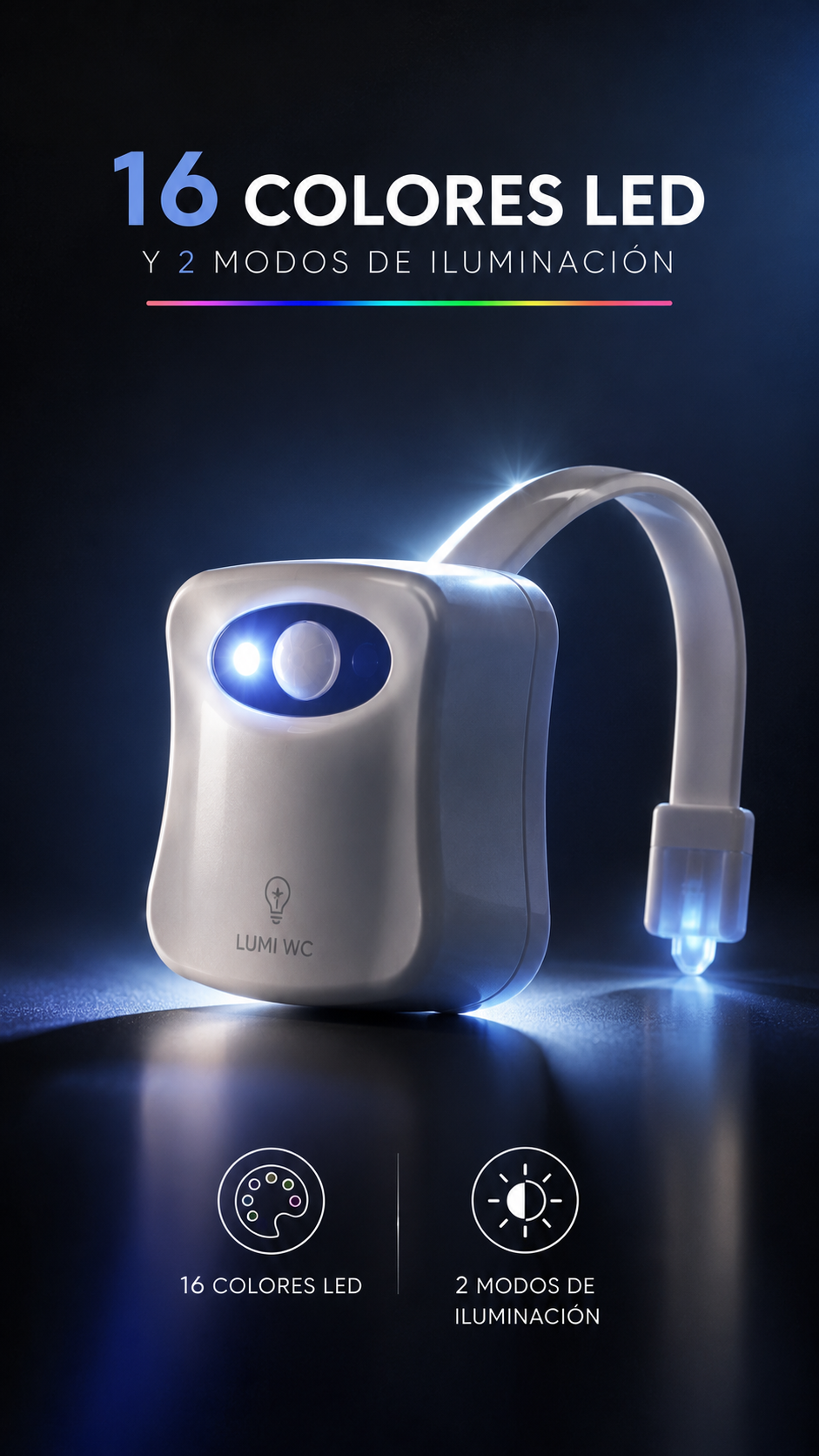 LUZ PARA INODORO CON SENSOR DE MOVIMIENTO